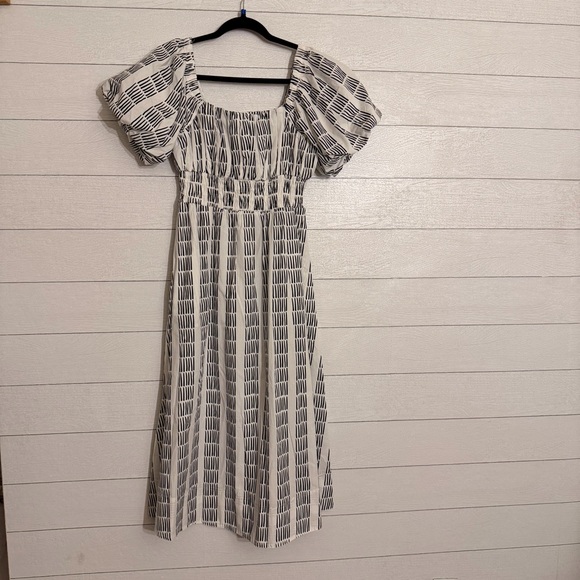 Anthropologie Maeve Puff-Sleeve Square-Neck Smocked Midi Dress NWT XS - Picture 3 of 10